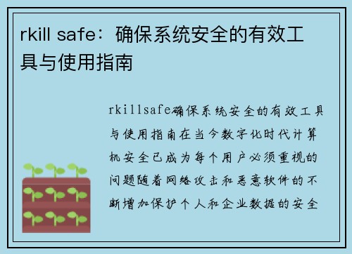 rkill safe：确保系统安全的有效工具与使用指南